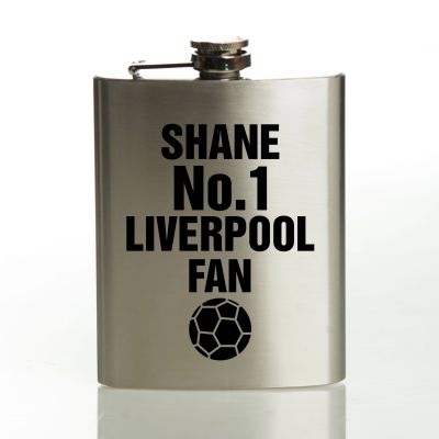 Personalised Number 1 Fan Stainless Steel Hip Flask