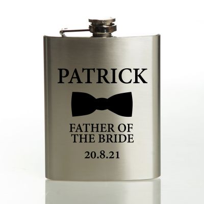 Personalised Father of the Bride Stainless Steel Hip Flask
