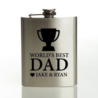 Personalised World's Best Dad Hip Flask