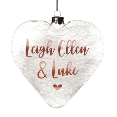 Personalised Icicle Glass Heart