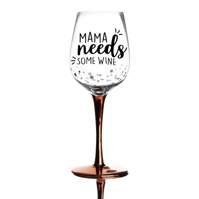 Personalised Rose Gold Mama Needs Some Wine Wine Glass