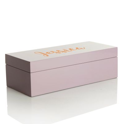 Personalised Modern Sleek Compact Lilac Jewellery Box