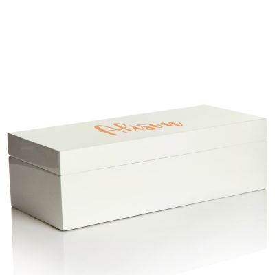 Personalised Modern Sleek Compact White Jewellery Box