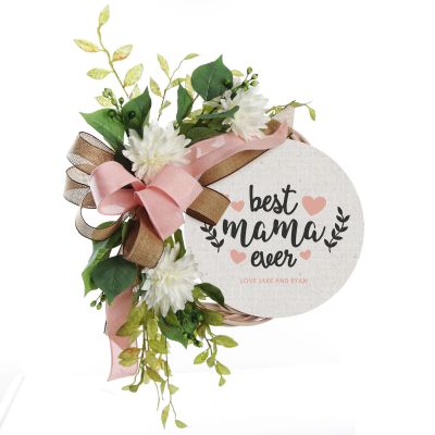 Personalised Chrysanthemum Mother's Day Wreath - Best Mama Ever