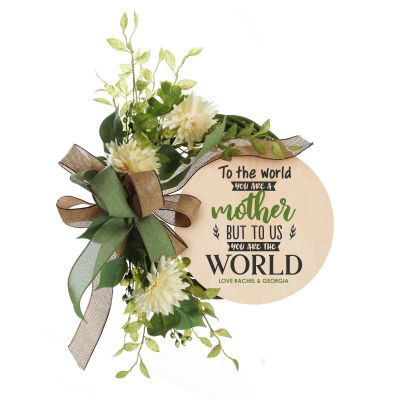 Personalised Chrysanthemum Mother's Day Wreath - You Are The World