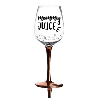 Personalised Rose Gold Mummy Juice Wine Glass