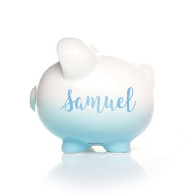 Personalised Blue Ombre Piggy Bank