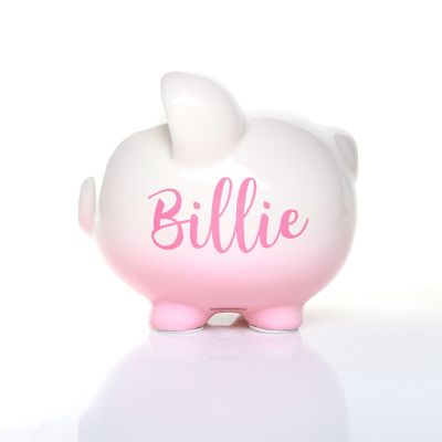 Personalised Pink Ombre Piggy Bank