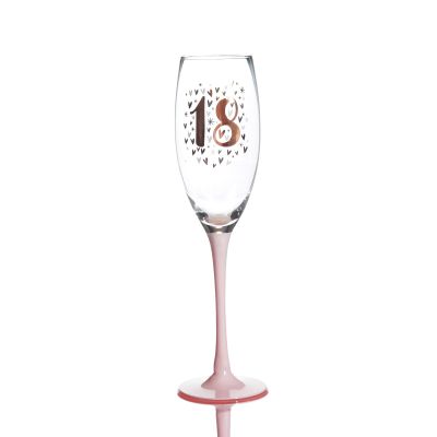 Personalised Pastel Iridescent 18th Champagne Flute Glass