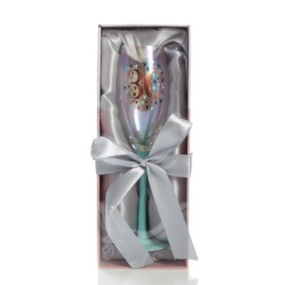 Personalised Pastel Iridescent 30th Champagne Flute Glass