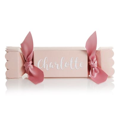 Personalised Baby Pink Square Bon Bon Gift Box Bonbonniere