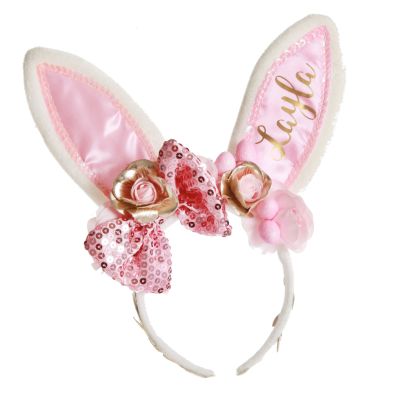 Personalised Pink Bow Easter Headband