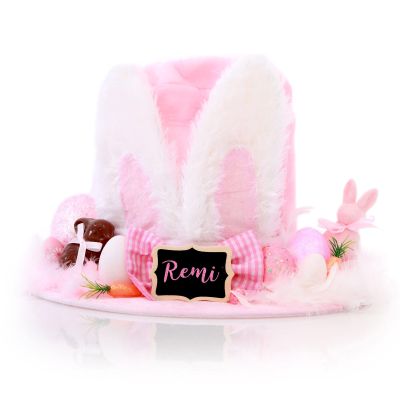 Personalised Baby Pink Easter Bunny Ears Hat
