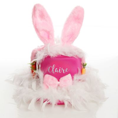 Personalised Pink Easter Bunny Top Hat