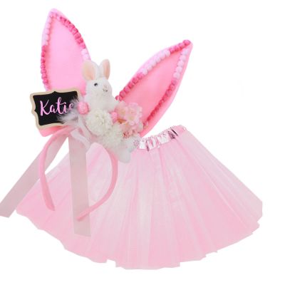 Personalised Pink Easter Tutu & Bunny Ears Set