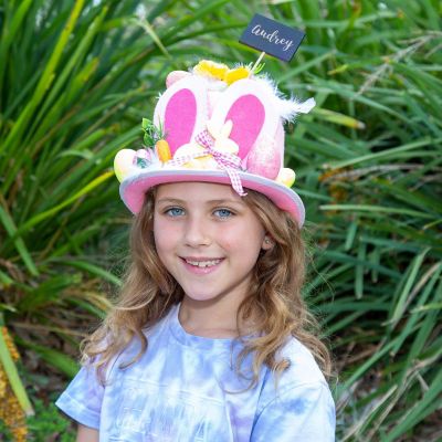 Personalised Pink Felt Bunny Easter Hat