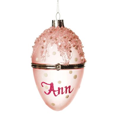 Personalised Pink Frosted Glass Easter Egg