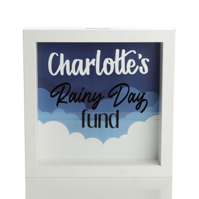 Personalised Rainy Day Fund Money Box - Glitter