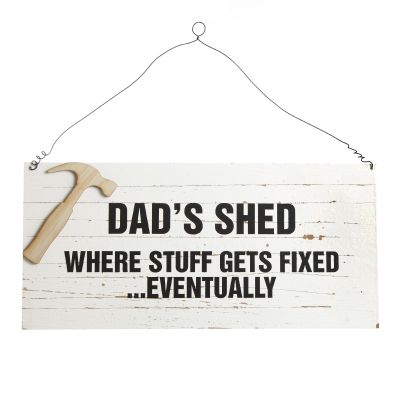 Personalised Rectangle Country Hammer Wood Plaque - Where Stuff Gets Fixed