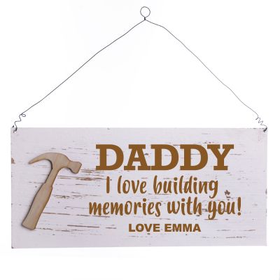 Personalised Rectangle Country Hammer Wood Plaque - Build