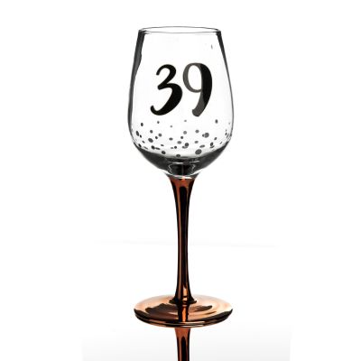 Personalised Rose Gold Any Age Number Birthday Wine Glass