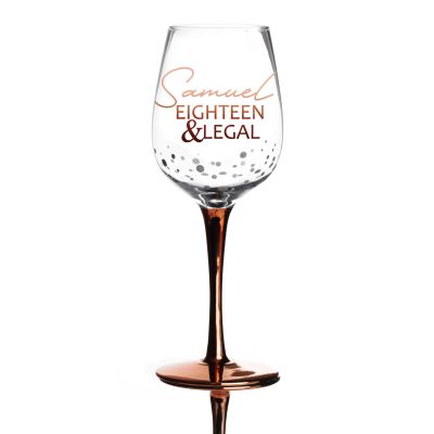 Personalised 18th Birthday Wine Glass - Eighteen & Legal