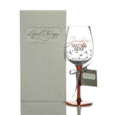 Personalised 60th Birthday Wine Glass - Sixty & Sexy