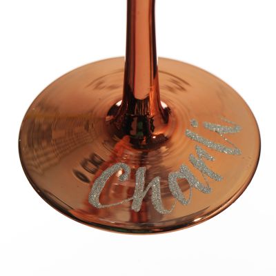 Personalised Rose Gold Cheers Bitches Wine Glass