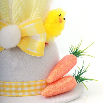 Personalised Small White and Yellow Bunny Ears Easter Hat