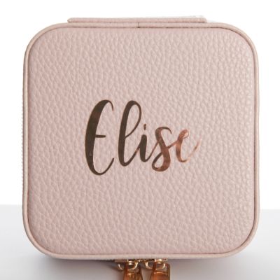 Personalised Small Pink Travel Jewellery Case