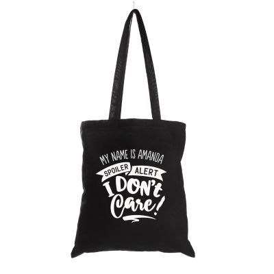 Personalised Spoiler I Don't Care Calico Tote Bag