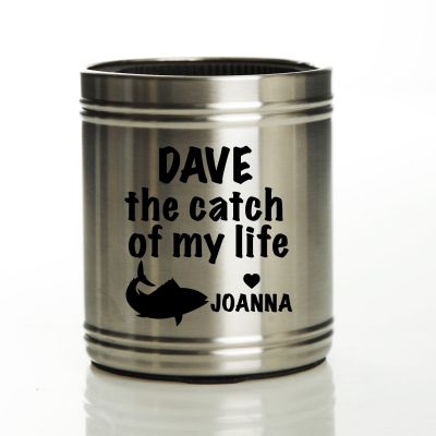 Personalised Catch of my Life Stainless Steel Stubby Cooler