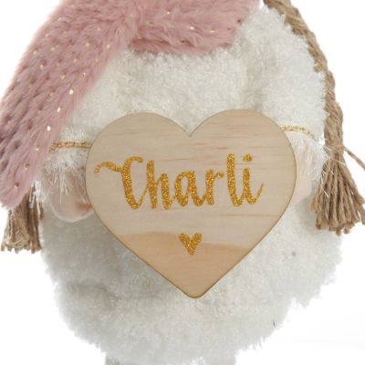 Standing Pink Girl Ornament with Beanie and Scarf