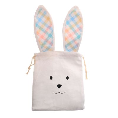 Personalised Striped Ears Canvas Easter Gift Bag