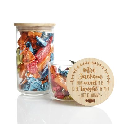 Personalised Treat Jar with Wooden Lid - Sweet to be Taught