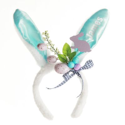 Personalised White and Blue Bunny Easter Headband