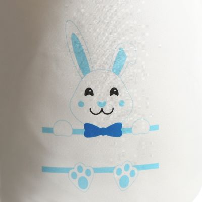 Personalised White Canvas Easter Bucket Bag with Blue Bunny