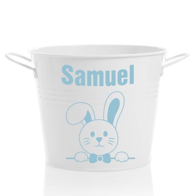 Personalised Easter Hamper Bucket - Bow Tie Bunny
