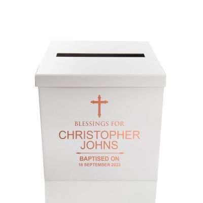 Personalised Christening Baptisim Wishing Well Box - Design 1 & 2