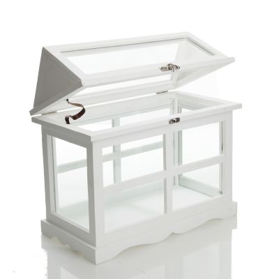 Personalised White Wooden Glass House Wishing Well