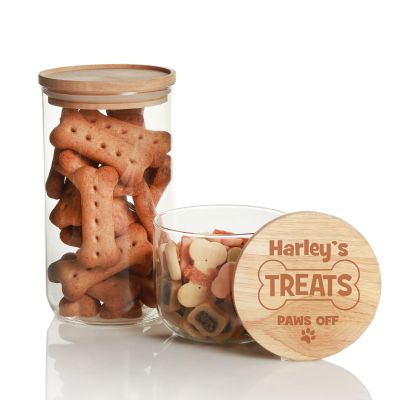 Personalised Treat Jar with Wooden Lid - Pet Treats