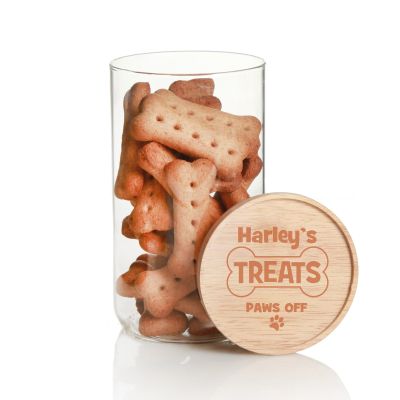Personalised Treat Jar with Wooden Lid - Pet Treats