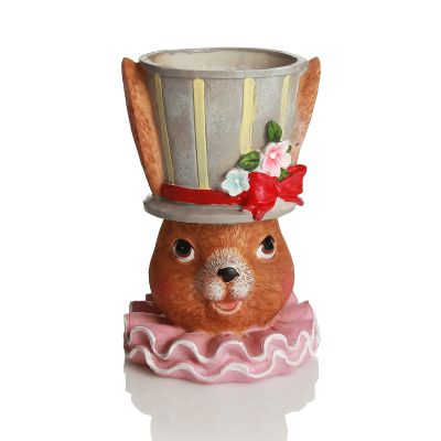 Pink Bunny with Pot Hat