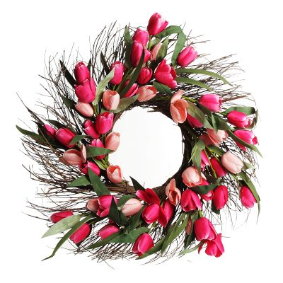 Pink Tulip & Eucalyptus Wreath