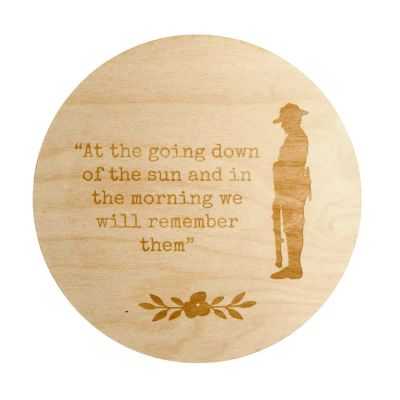 Plywood Engraved Tribute Wreath Plaque - We Will Remember Them