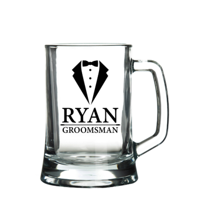 Personalised Groomsman Tankard Glass Stein