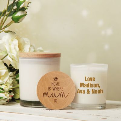 Personalised Mother's Day Scented Soy Candle - Home Is Where Mum Is