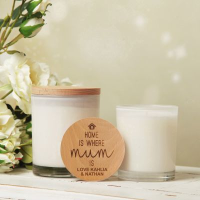 Personalised Mother's Day Scented Soy Candle - Home Is Where Mum Is