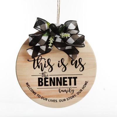 Personalised Large Round Wood Plaque - This Is Us