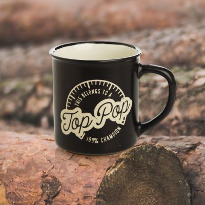 Top Pop Vintage Enamel Coffee Manly Mug